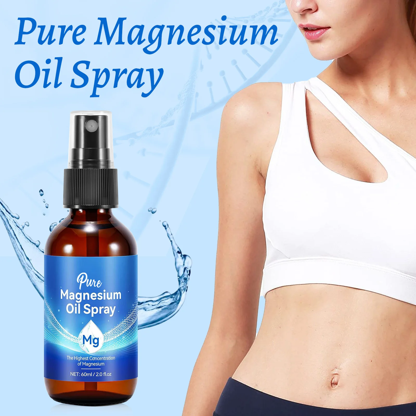 Bath Salts Magnesium - Spray de Aceite de Magnesio 60ml,