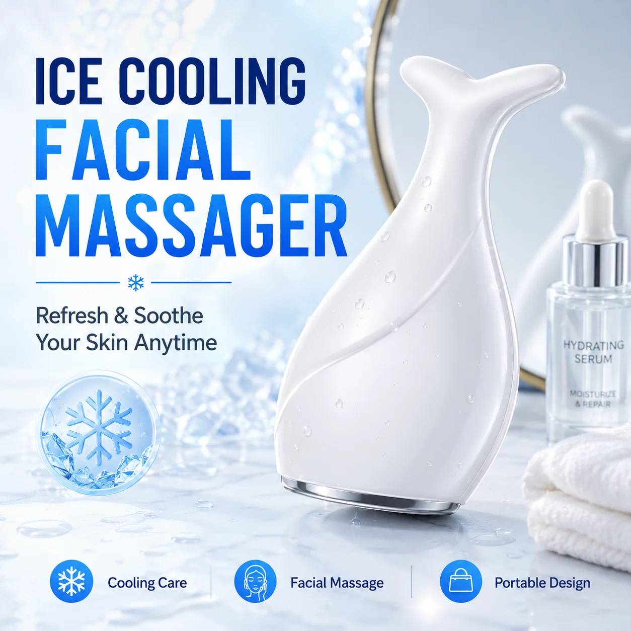 Ice Roller Face Cold - Rodillo de hielo con forma de